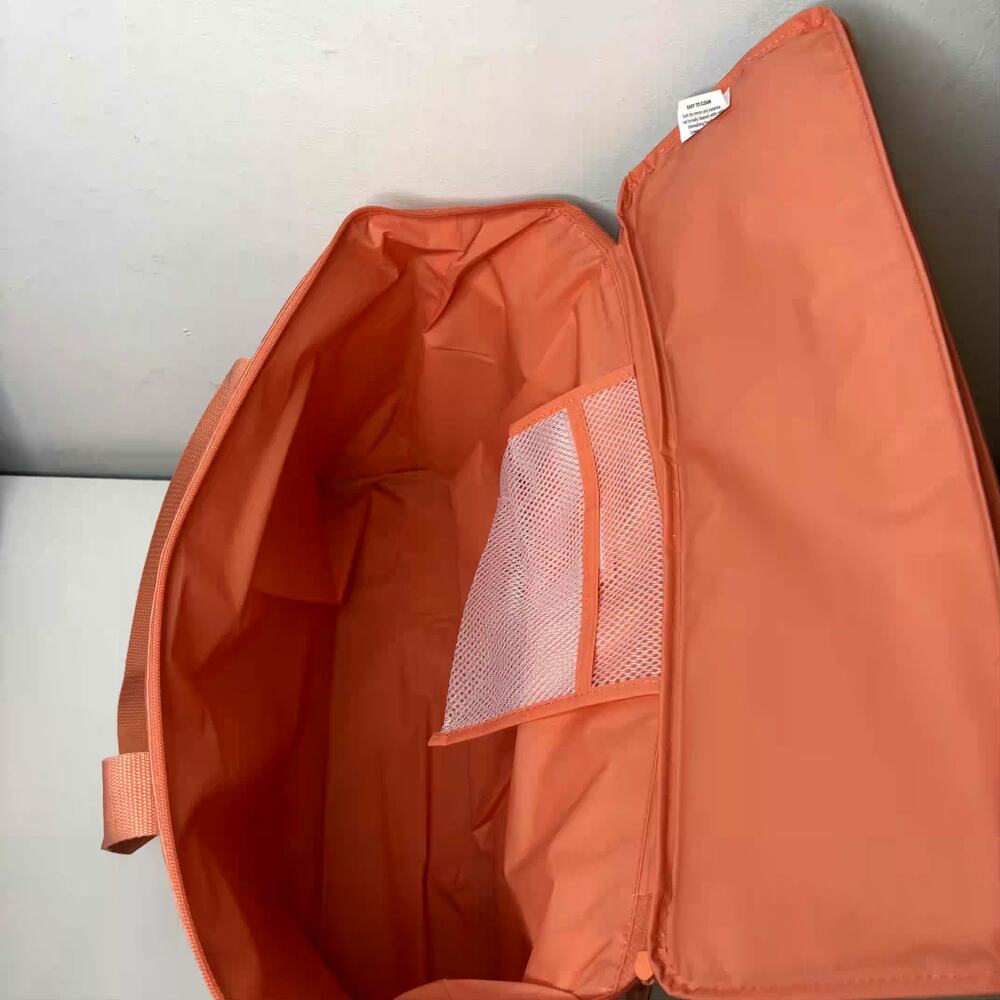Trader Joe’s Large Reusable Insulated Cooler Bag Shopping Tote Peach Orange NWT! - Picture 13 of 14